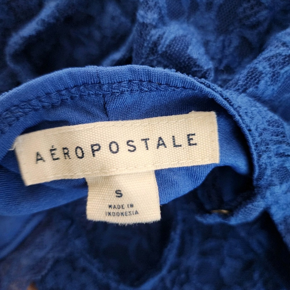 Y2K Aeropostale Lace Babydoll Mini Dress Blue Slip SZ S Vintage Lingerie Fairy - Picture 13 of 14